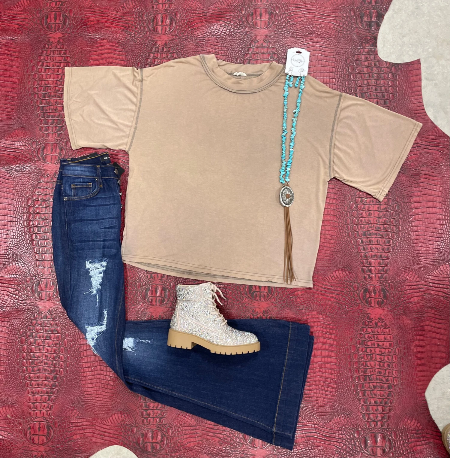 Oversized Taupe Tee By POL Clothing 3 Oversized Taupe Tee By POL Clothing