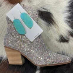 Turquoise Slab Earrings -Western Fashion Clothing IMG 3345