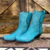 Corral Turquoise Python Booties -Western Fashion Clothing IMG 6667 1