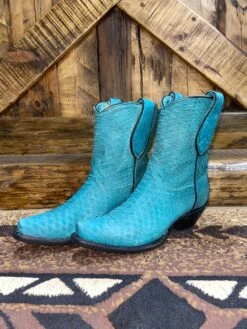 Corral Turquoise Python Booties