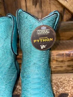 Corral Turquoise Python Booties -Western Fashion Clothing IMG 6671 cd26bcbf de1d 47e5 938a 11f1ec2a0cf6 1