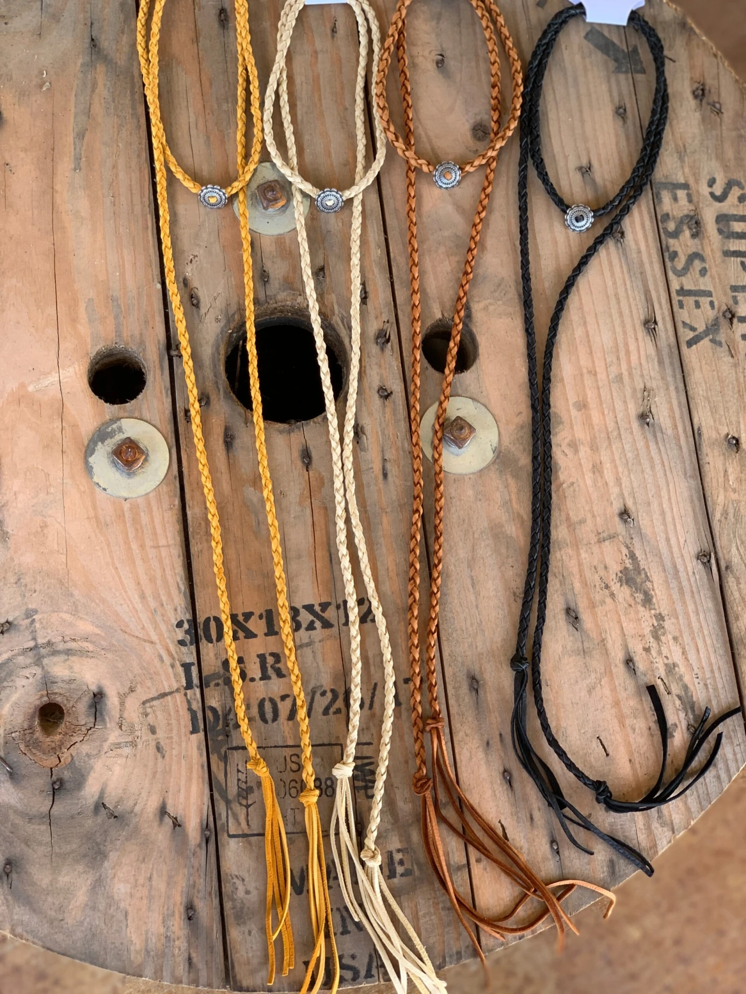 Deerskin Concho Wrap Necklace 4 Deerskin Concho Wrap Necklace - Image 2