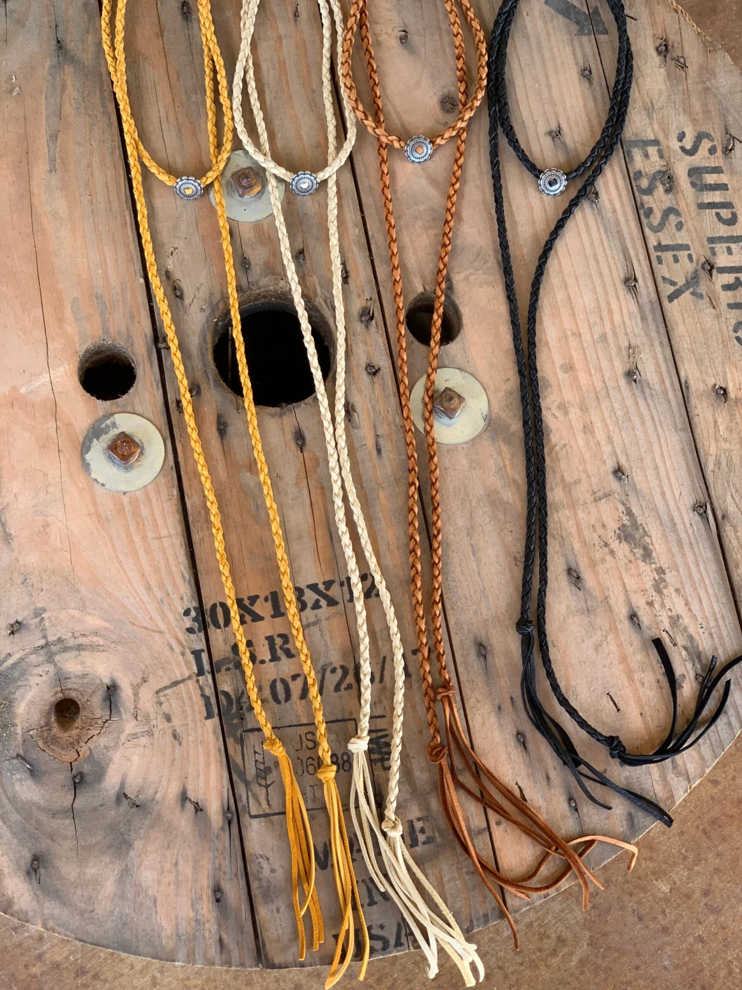 Deerskin Concho Wrap Necklace 5 Deerskin Concho Wrap Necklace - Image 3