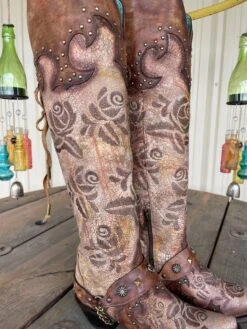 Corral Romance And The Rose Tall Boot - Chocolate -Western Fashion Clothing IMG 9665 f9b09061 dc97 4125 b0f3 e8431022577c 1