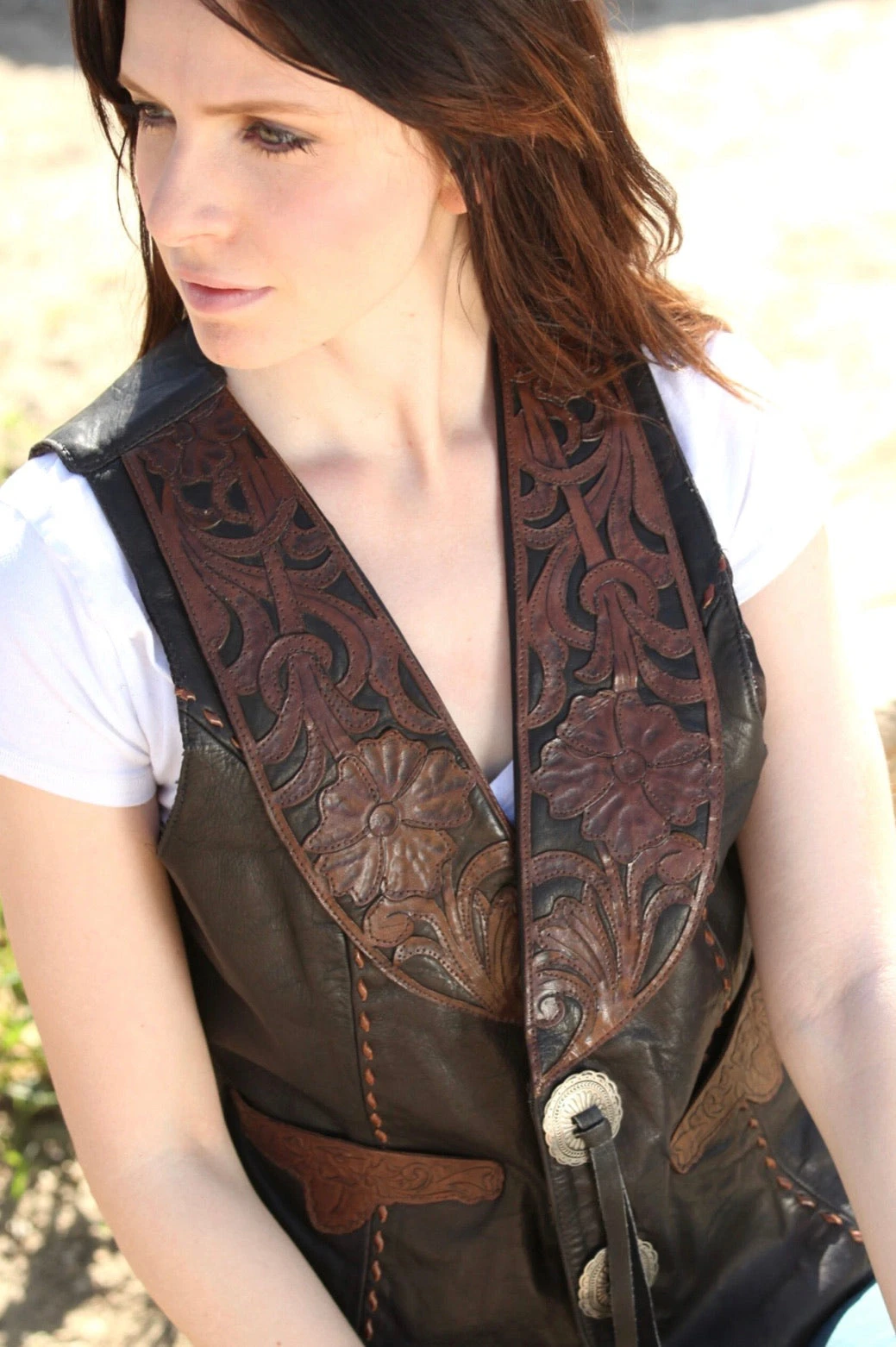 Wild Wild West Tooled Vest 4 Wild Wild West Tooled Vest - Image 2