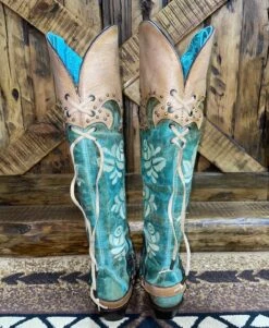 Corral Romance And The Rose Tall Boot- Turquoise/Buckskin -Western Fashion Clothing image 36280c66 ddb2 4767 883f ad963f5d41be