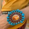Turquoise And Coral Sunset Cuff Bracelet -Western Fashion Clothing image 76755604 5650 4456 ac28 789360ae6053
