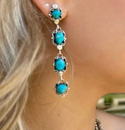 Pretty Little Things Turquoise Drop Earrings -Western Fashion Clothing image a21128d1 f7d6 46ac 8cdd 7540f0dd0337 1